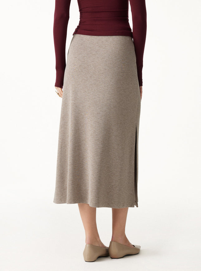 Side-Slit A-Line Midi Skirt