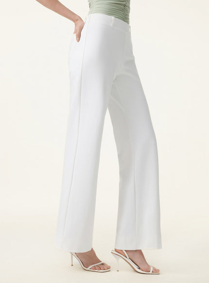 Not-See-Thru Drapey Mid Rise Wide Leg Pull-on Pant with Pockets