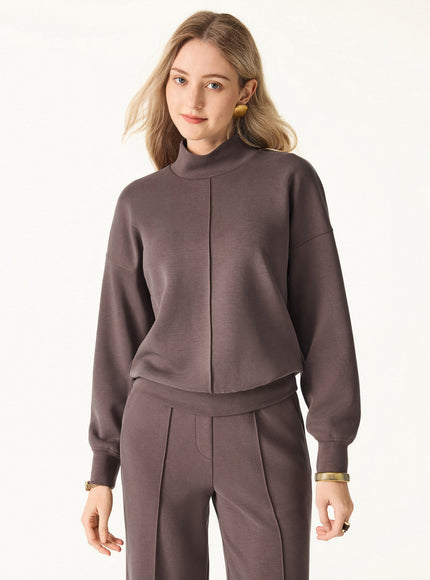 Modal Spacer Mockneck Long Sleeve Pullover Shirt