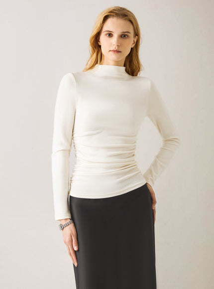 Ruched Sides Mockneck Top