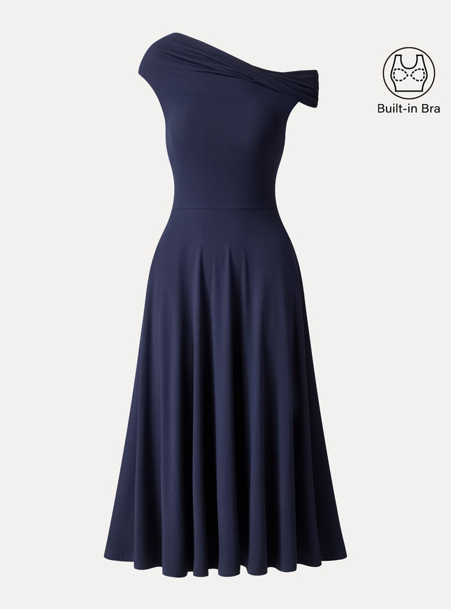 Multi-Wear Midi Built-In Bra Dress with Pockets