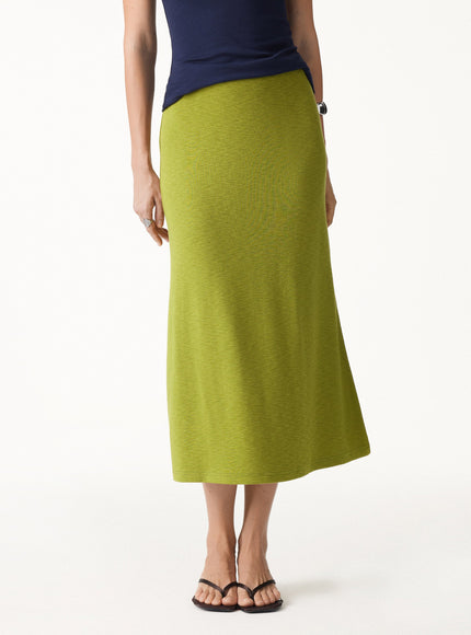 Side-Slit A-Line Midi Skirt