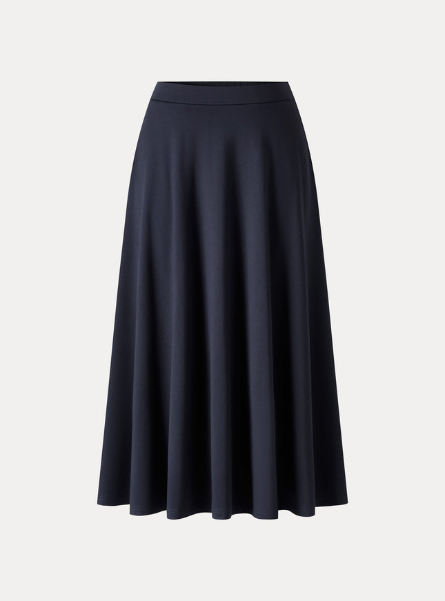 Office Staple Ponte High-Rise Circle Midi Skirt with Pockets