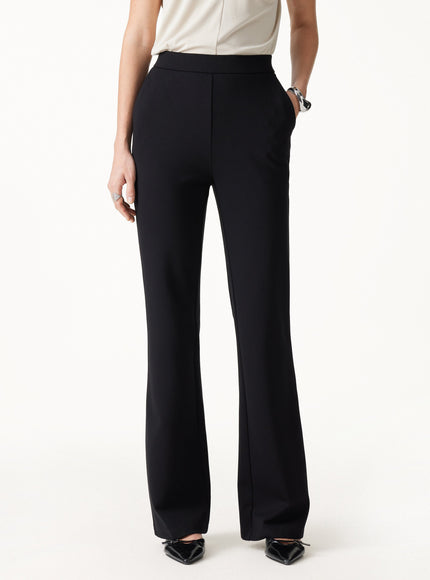 Ponte High-Rise Slim Flared Pants with Pockets