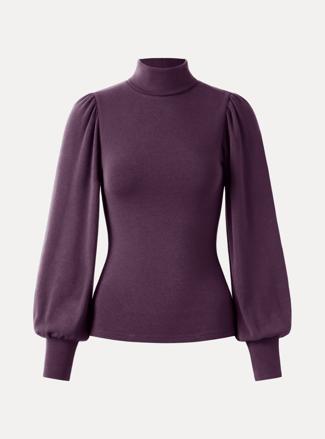 Turtleneck Puff Sleeve Top