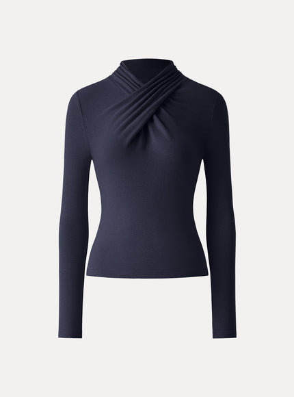 Twisted Mockneck Long Sleeve Top