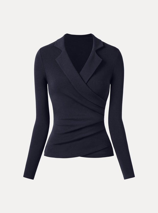Collared Surplice Top