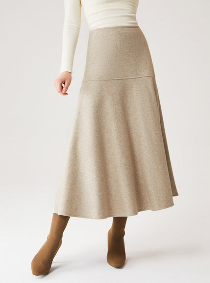 Mid-Rise Circle Midi Skirt
