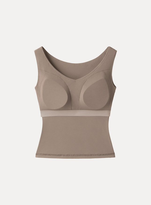Essential V-neck New Airy Built-In Bra Top