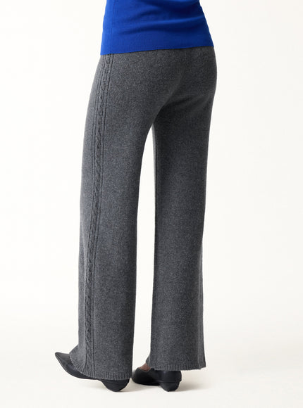Merino-Blend Drawstring Wide-Leg Knit Pants