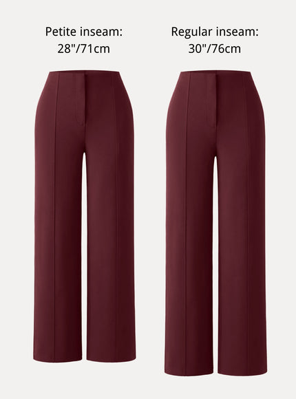 Ponte High-Rise Straight-Leg Pants with Pockets - Heather Black Grey