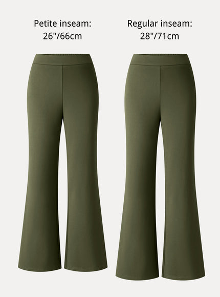 Ponte High-Rise Wide-Leg Pants with Pockets - Pure Black