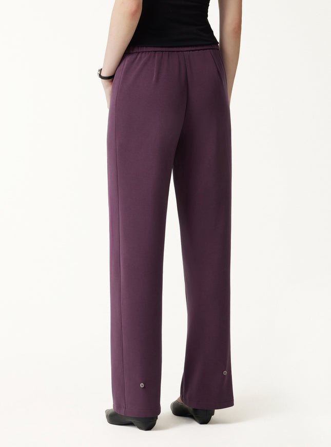 MaxWarm Stretch Ponte High-Rise Belted Wide-Leg Pants with Pockets
