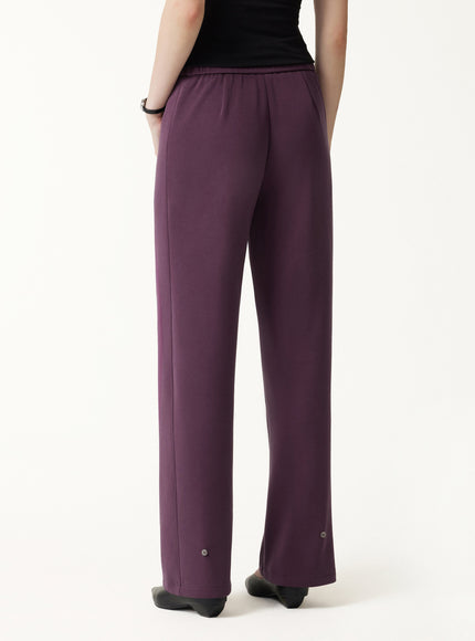 2Pcs Set MaxWarm Fleece Round Neck Long Sleeve Top & High-Rise Belted Wide-Leg Pants with Pockets