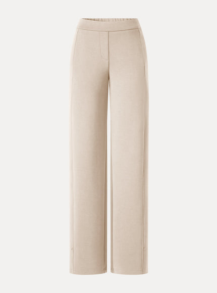MaxWarm Stretch Ponte High-Rise Belted Wide-Leg Pants with Pockets