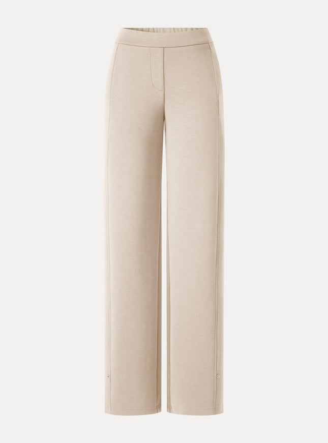 MaxWarm Stretch Ponte High-Rise Belted Wide-Leg Pants with Pockets