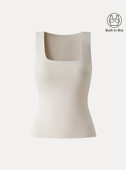 Back Smoothing Cooling Essential Summer Bandless Built-In Bra Tank