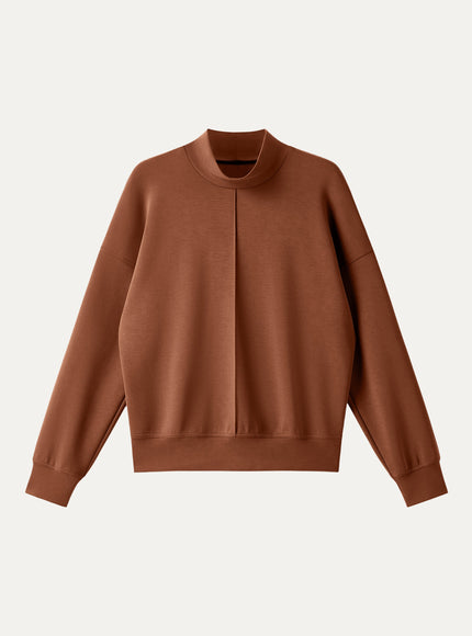 Modal Spacer Mockneck Long Sleeve Pullover Shirt