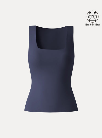 Back Smoothing Cooling Essential Summer Bandless Built-In Bra Tank