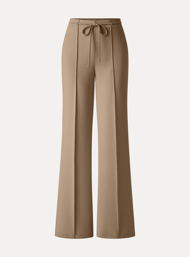 Lyocell Spacer Knit High-Rise Flare Pants with Pockets