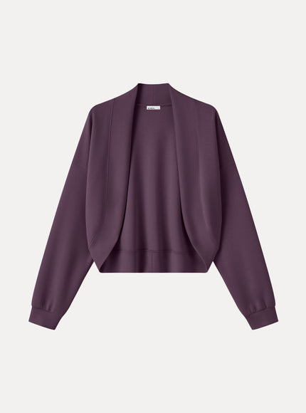 Lyocell Spacer Knit Long Sleeve Drop-Shoulder Shrug Cardigan
