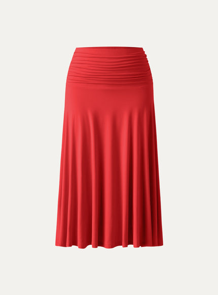 Flowy Side Ruched A-line Midi Skirt