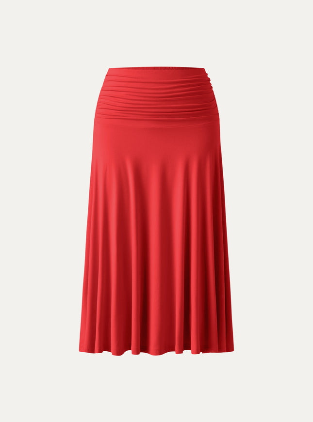 Flowy Side Ruched A-line Midi Skirt