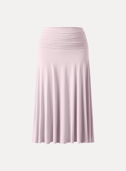 Flowy Side Ruched A-line Midi Skirt