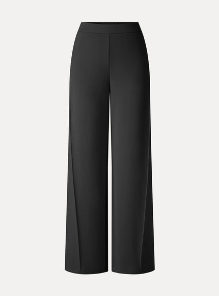 Modal Spacer Knit High-Rise Wide-Leg Pants with Pockets
