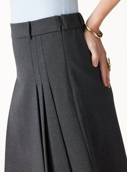 Ponte High-Rise Tucked Knee-Length Skirt