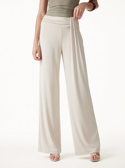 Mid-Rise Relaxed Wide-Leg Lounge Pants