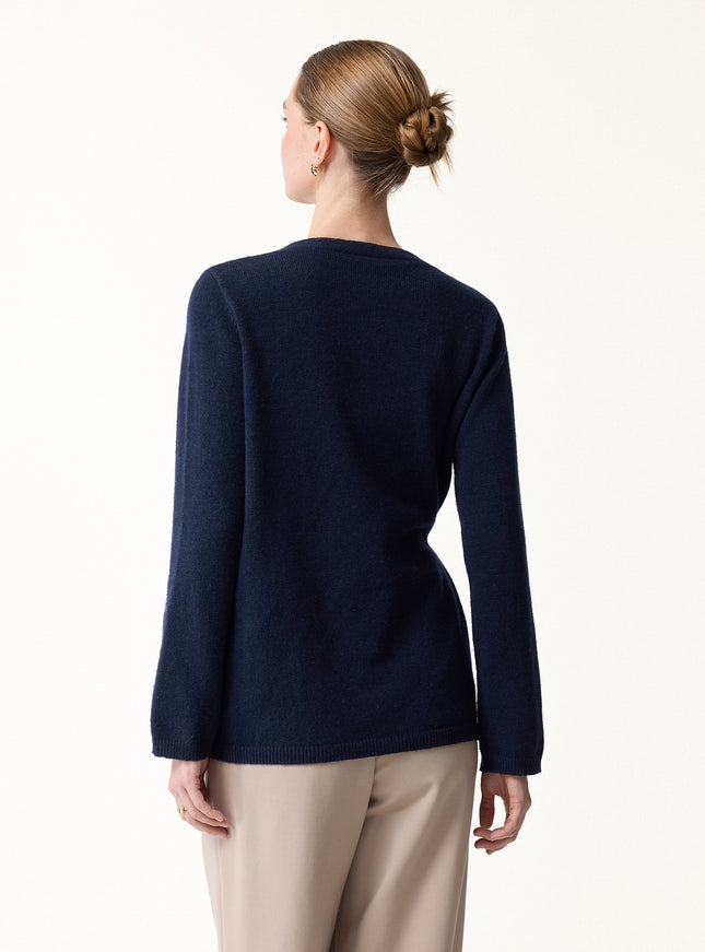 2Pcs Set V-Neck Long Sleeve Wrap Sweater & Cable-Knit Wide-Leg Pants with Pockets