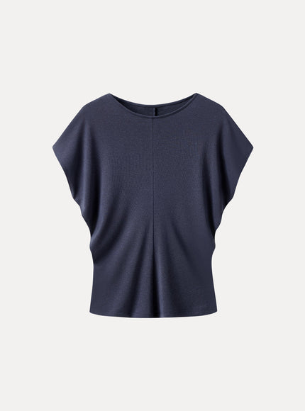 Linen-Blend Round Neck Relaxed Summer Top