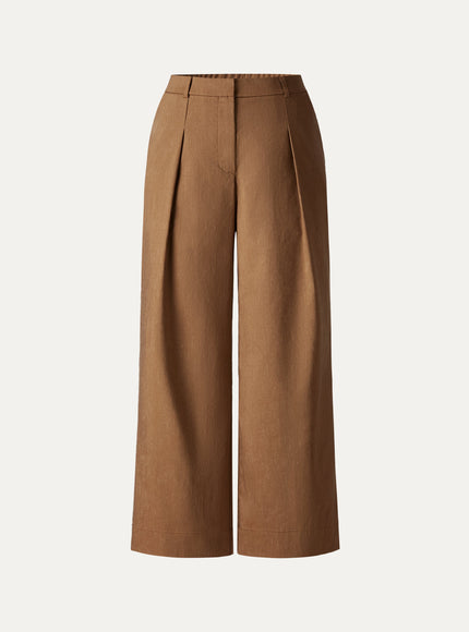 Linen Cropped Wide Leg Pants