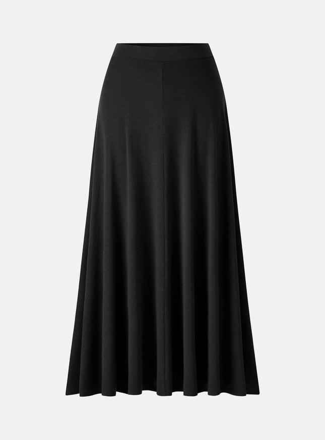 Lyocell-Cashmere Blend Mid-Rise Umbrella Maxi Skirt