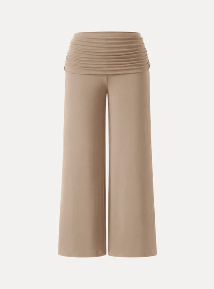 Non-Itchy Wool Blend Drapey Wide Leg Pull-on Pants with Pockets