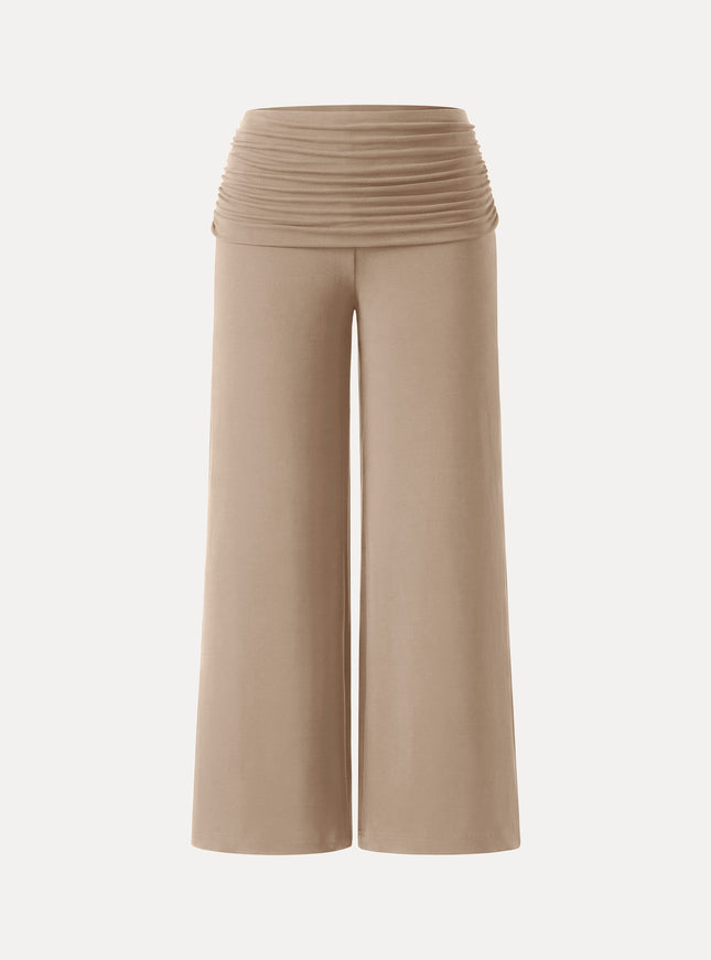 Non-Itchy Wool Blend Drapey Wide Leg Pull-on Pants with Pockets