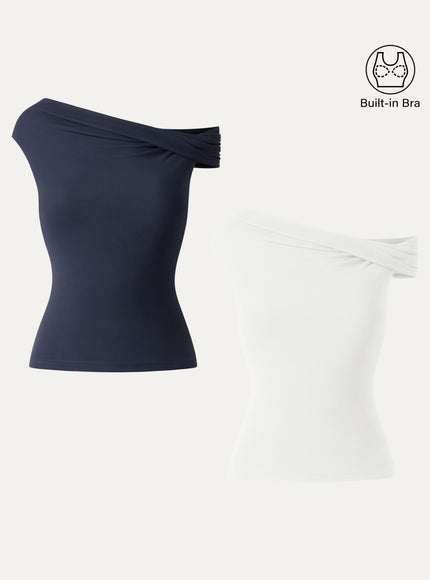 Multi-wear Versatile Necklines Built-In Bra Top