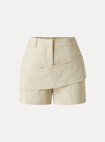 Lightweight Water-Repellent High-Rise Fly-Front Skort