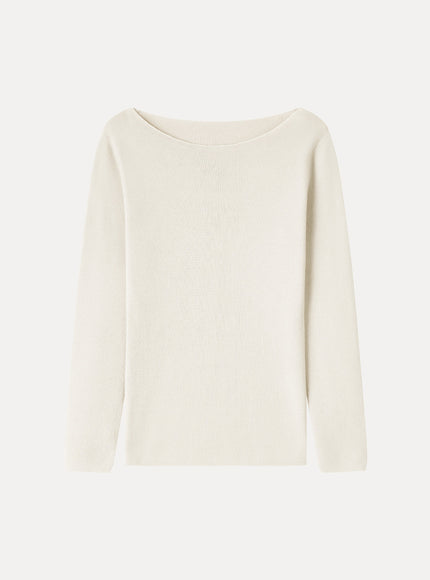 100% Merino Wool Boat Neck Sweater