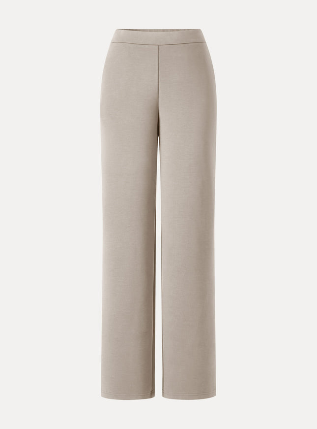 MaxWarm Modal Stretch Fleece High-Rise Straight-Leg Pants with Pockets