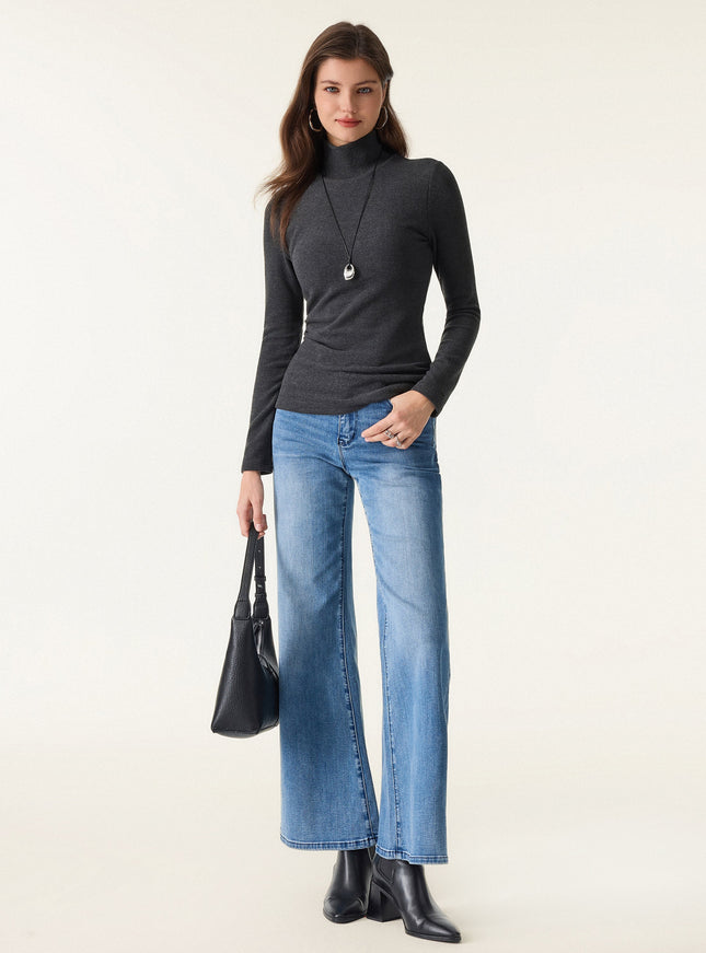 MaxWarm Turtleneck Long Sleeve Built-In Bra Top