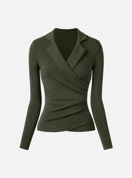 Collared Surplice Top