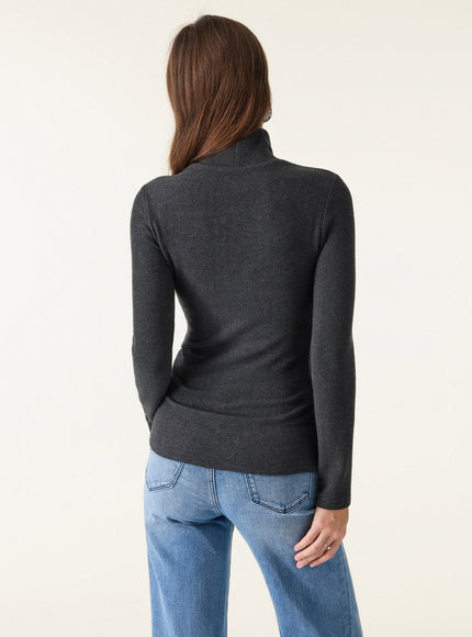 MaxWarm Turtleneck Long Sleeve Built-In Bra Top