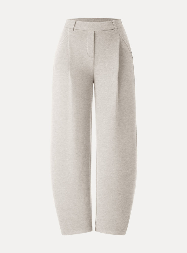 Cozy Knit Mid Rise Barrel Leg Pull-on Pants