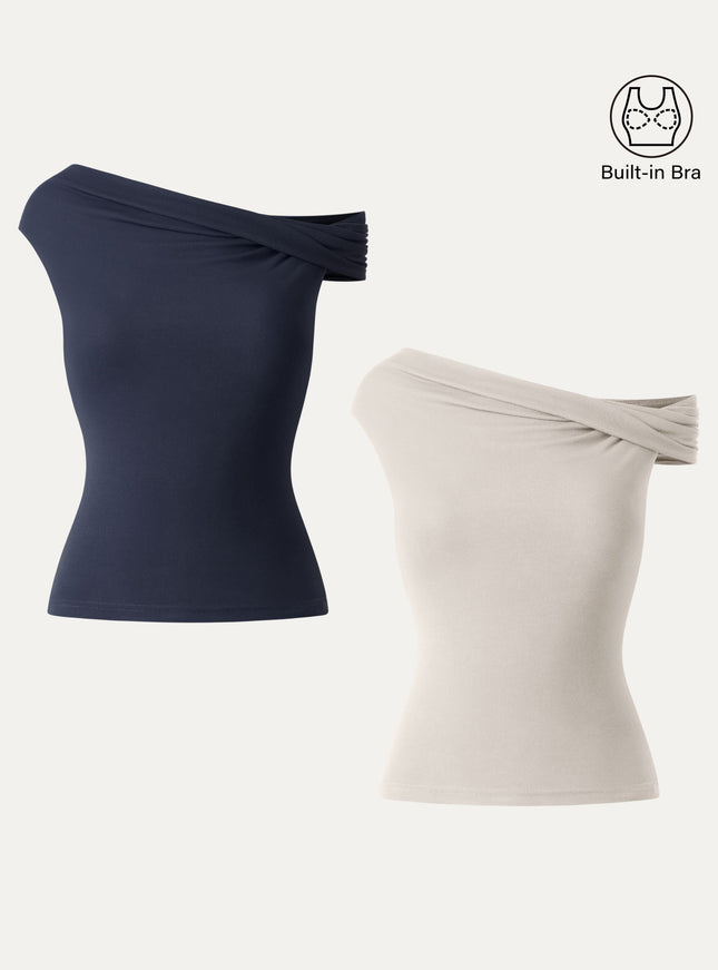 Multi-wear Versatile Necklines Built-In Bra Top