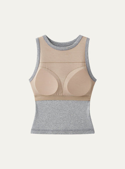 Crewneck Cotton New Airy Built-In Bra Tank