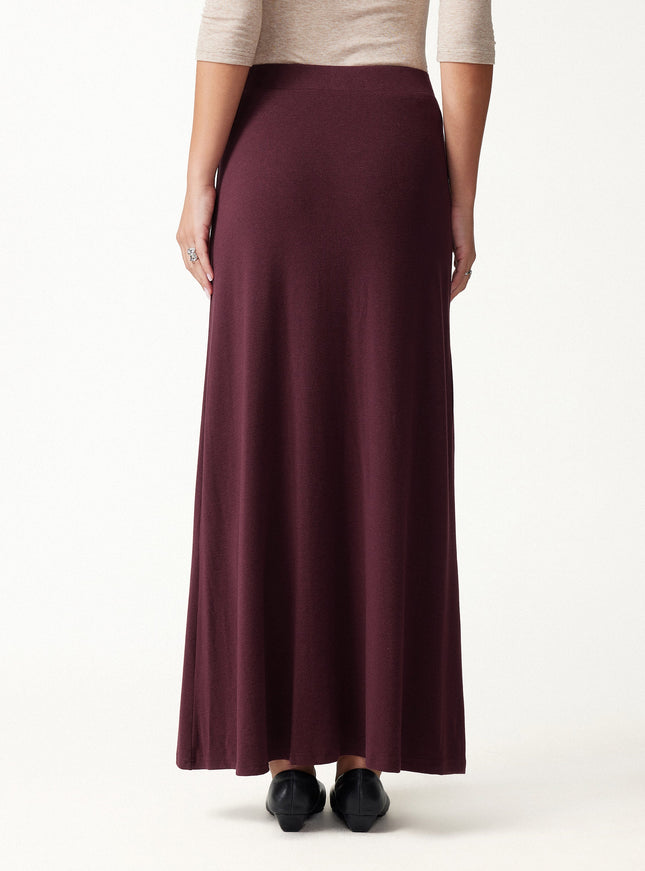 2Pcs Set Asymmetrical Neck Ruched Top & High-Rise A-Line Maxi Skirt