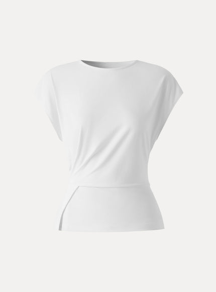 Cooling Ponte Relaxed Round Neck Tucked Top