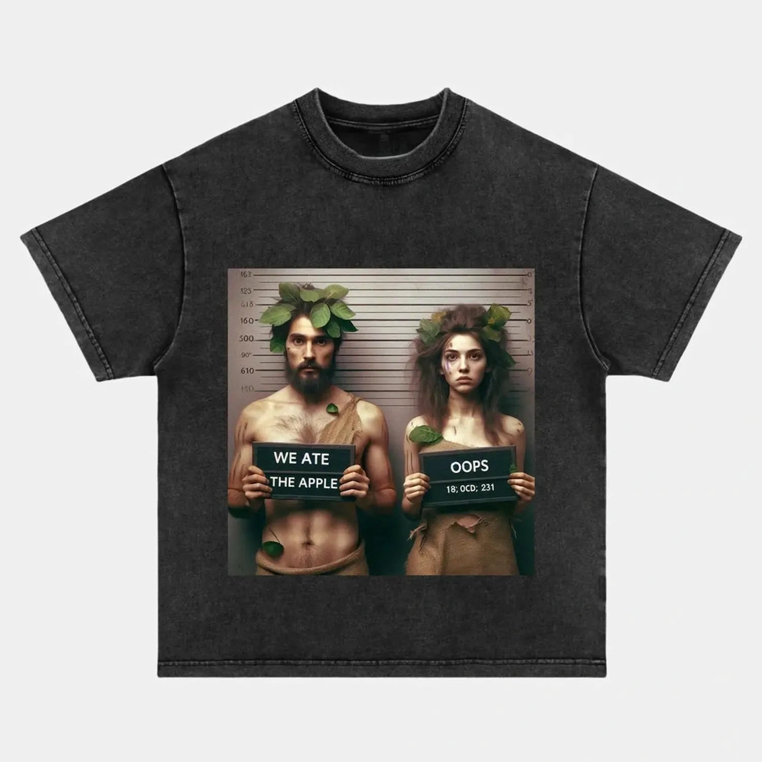AQCHIC Adam and Eve Unisex Graphic Heavyweight Cotton Shirt